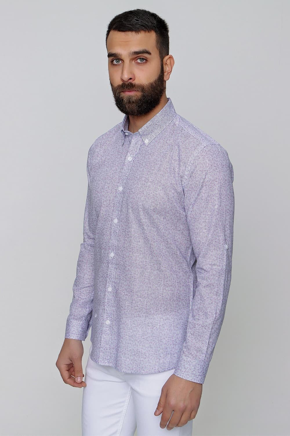 G 1472 Slim Fit Beyaz Spor Gömlek