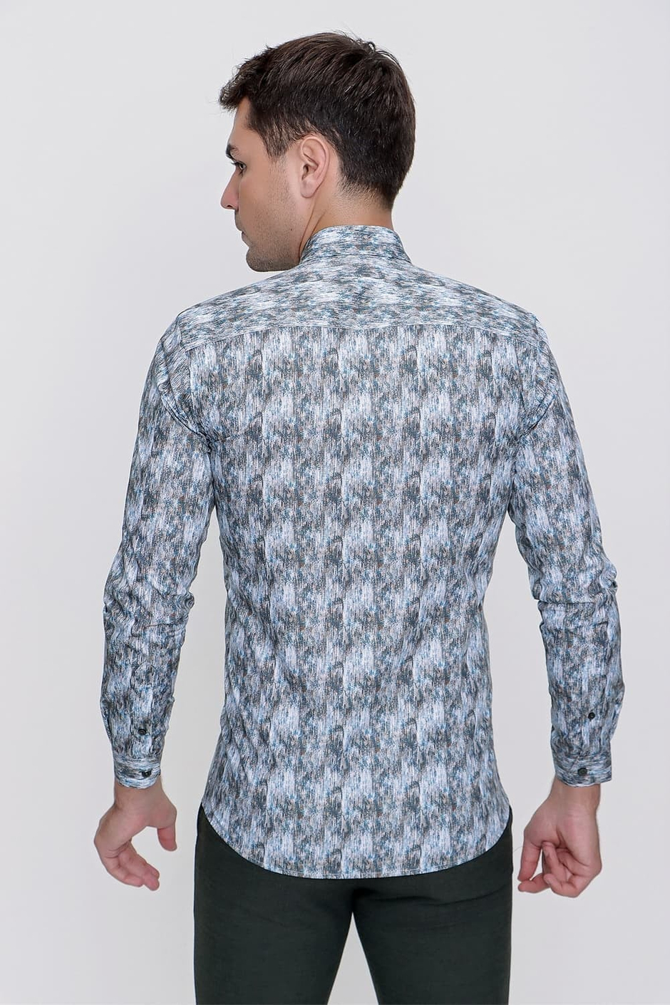 G 1479 Slim Fit Mavi Spor Gömlek