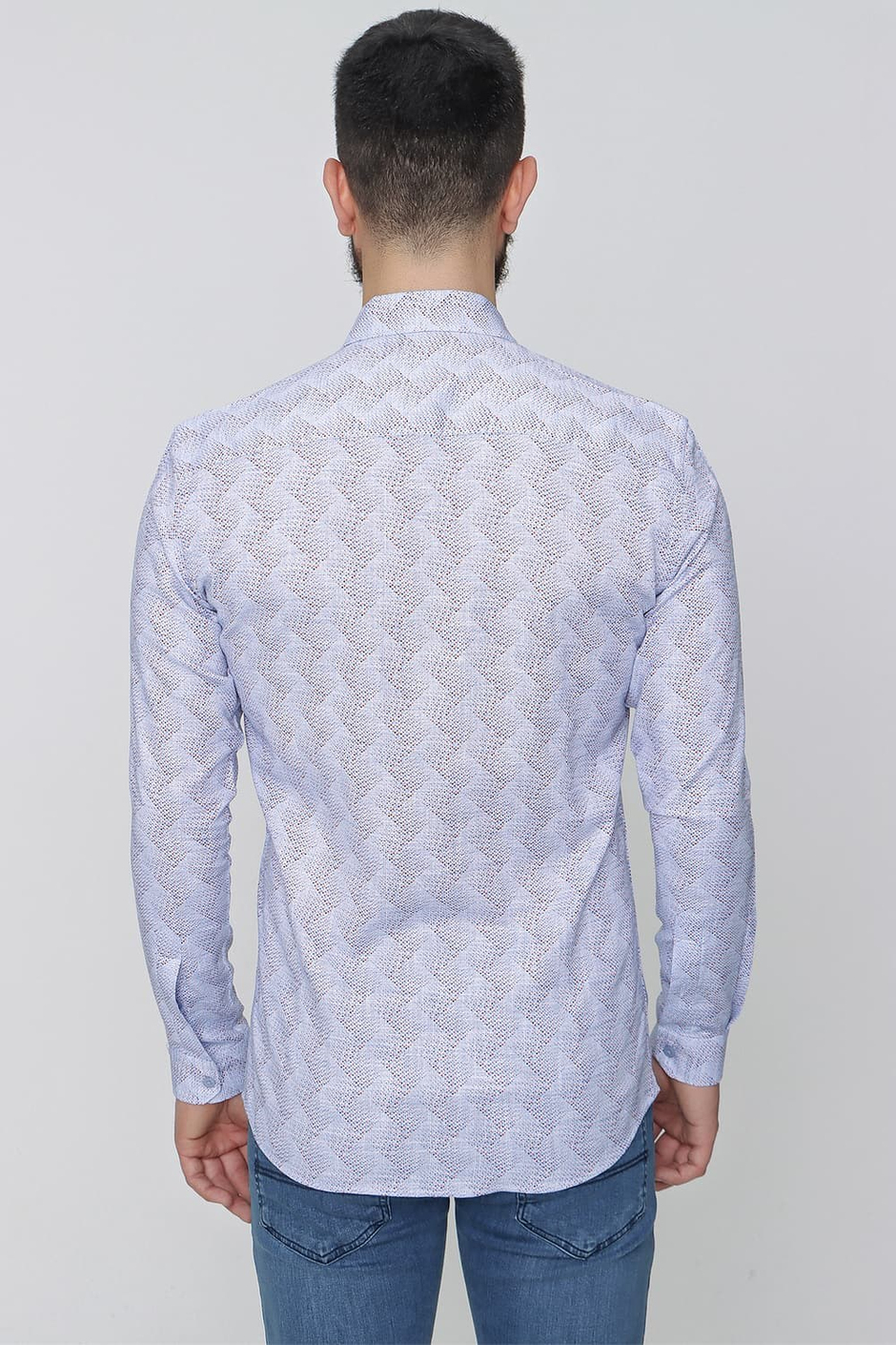 G 1488 Slim Fit Mavi Spor Gömlek