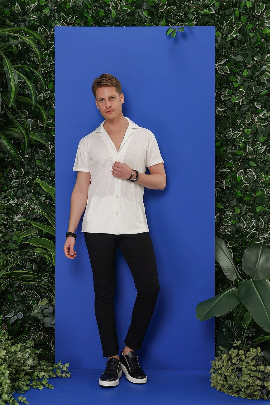 G 1535 Slim Fit Beyaz Klasik Gömlek