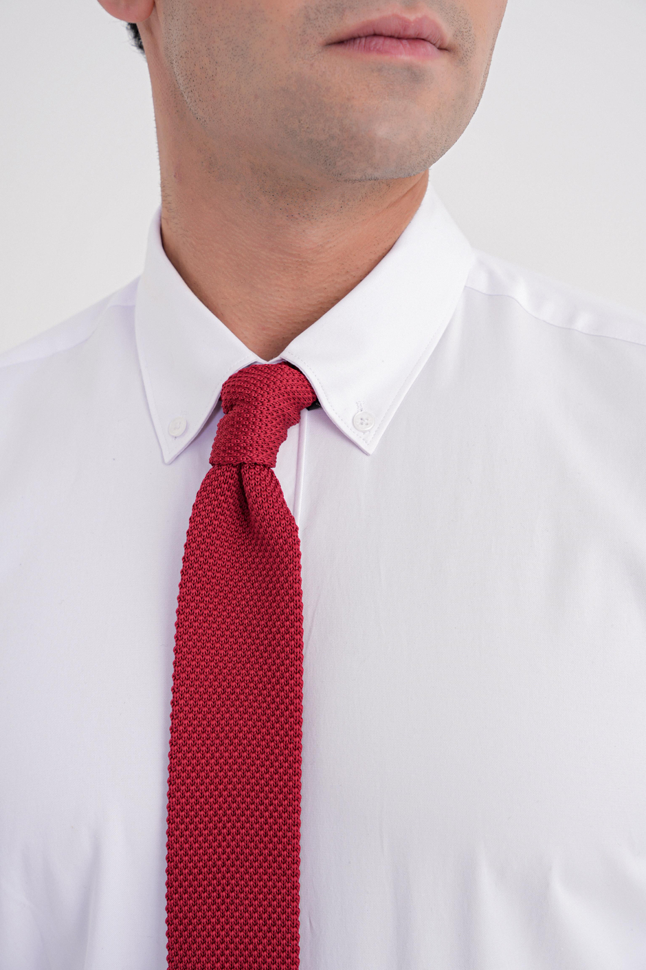 Slim Fit Düğme Yakalı Esnek Pamuk Beyaz Gömlek GK 754