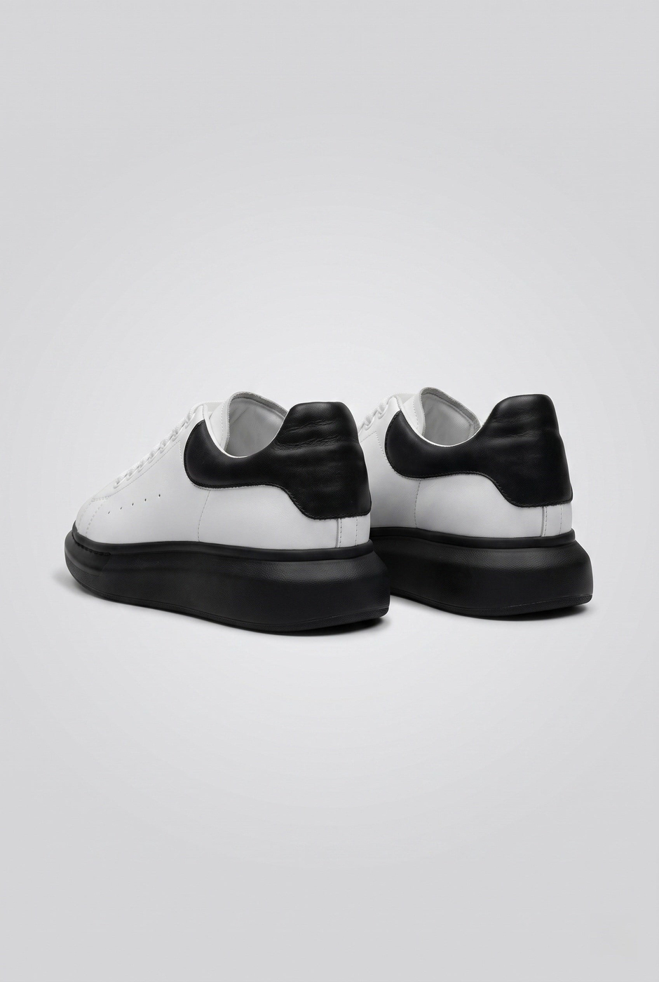 Kalın Eva Tabanlı Bağcıklı Çift Renk Beyaz Sneaker Ayakkabı 2026-12