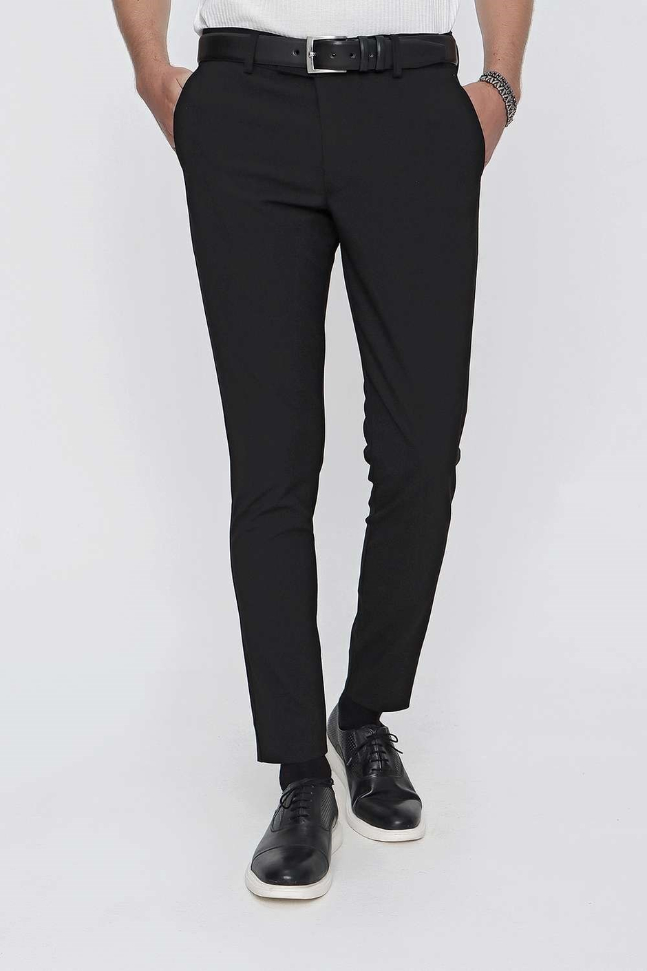 P 1102 Slim Fit Siyah Spor Pantolon