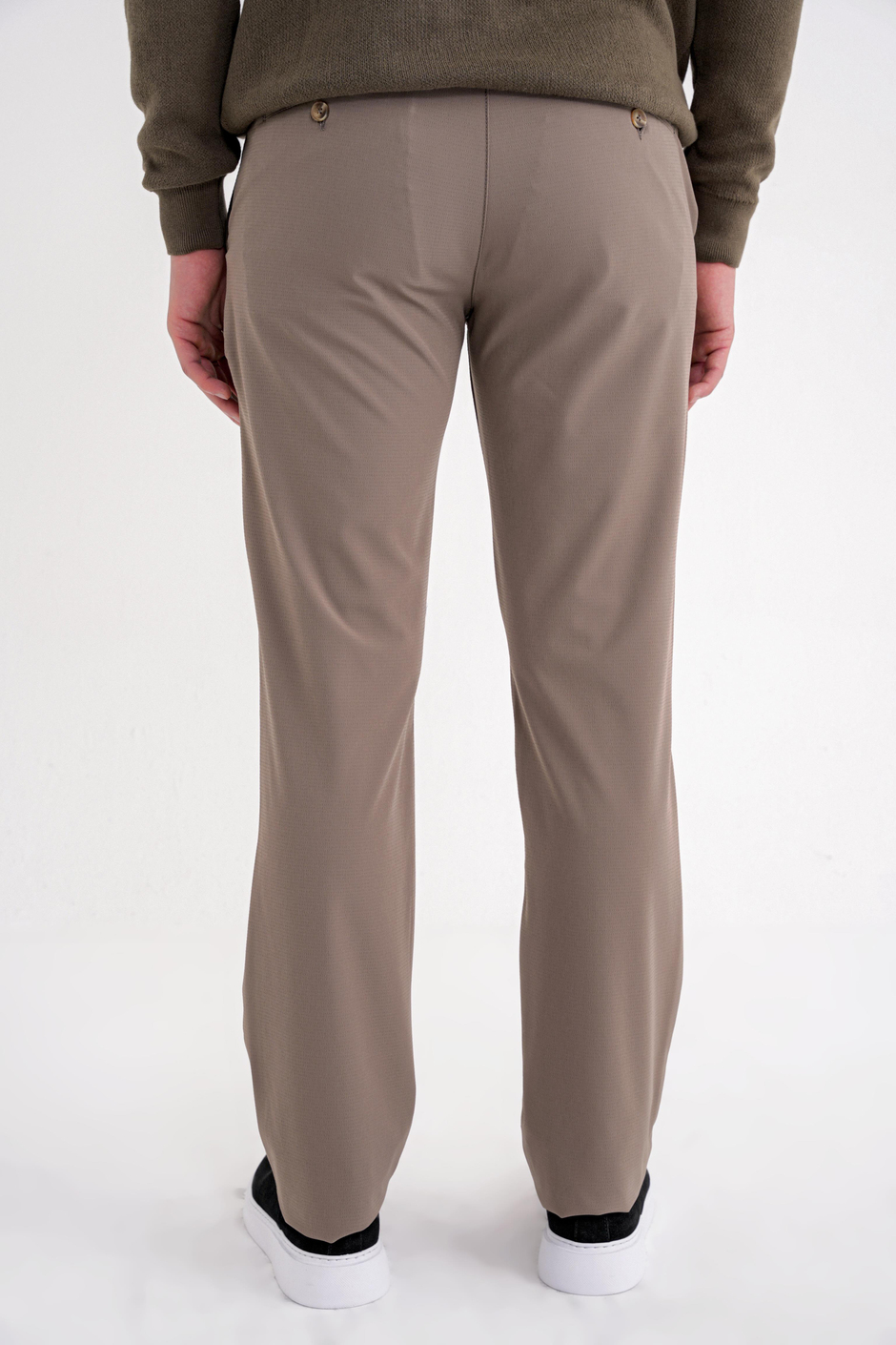 Regular Fit Yan Cep Doku Desenli Beli Lastikli Vizon Pantolon P 1212