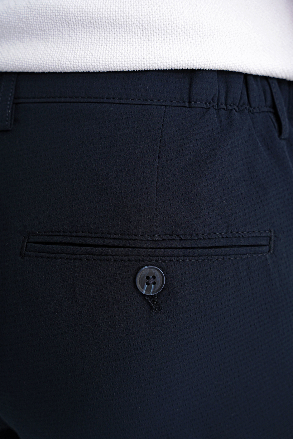Regular Fit Yan Cep Doku Desenli Beli Lastikli Lacivert Pantolon P 1212