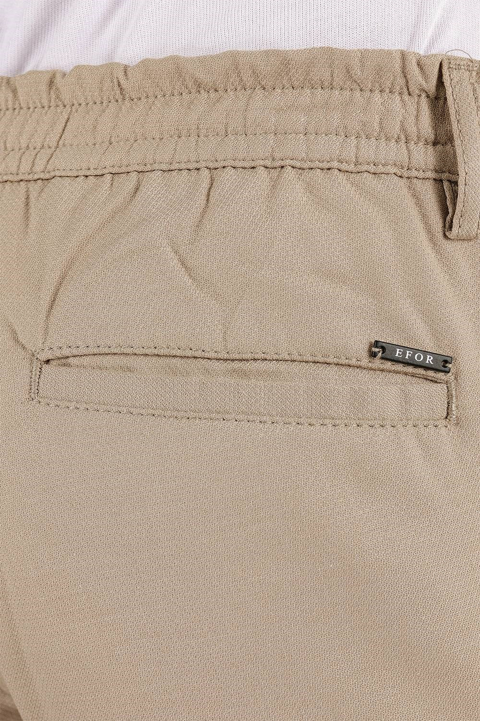 Slim Fit Beli Lastikli Esnek Pamuk Bej Pantolon P 1118