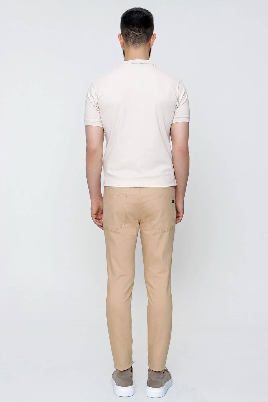 Slim Fit Beş Cep Esnek Pamuklu Camel Kanvas Pantolon P 1089