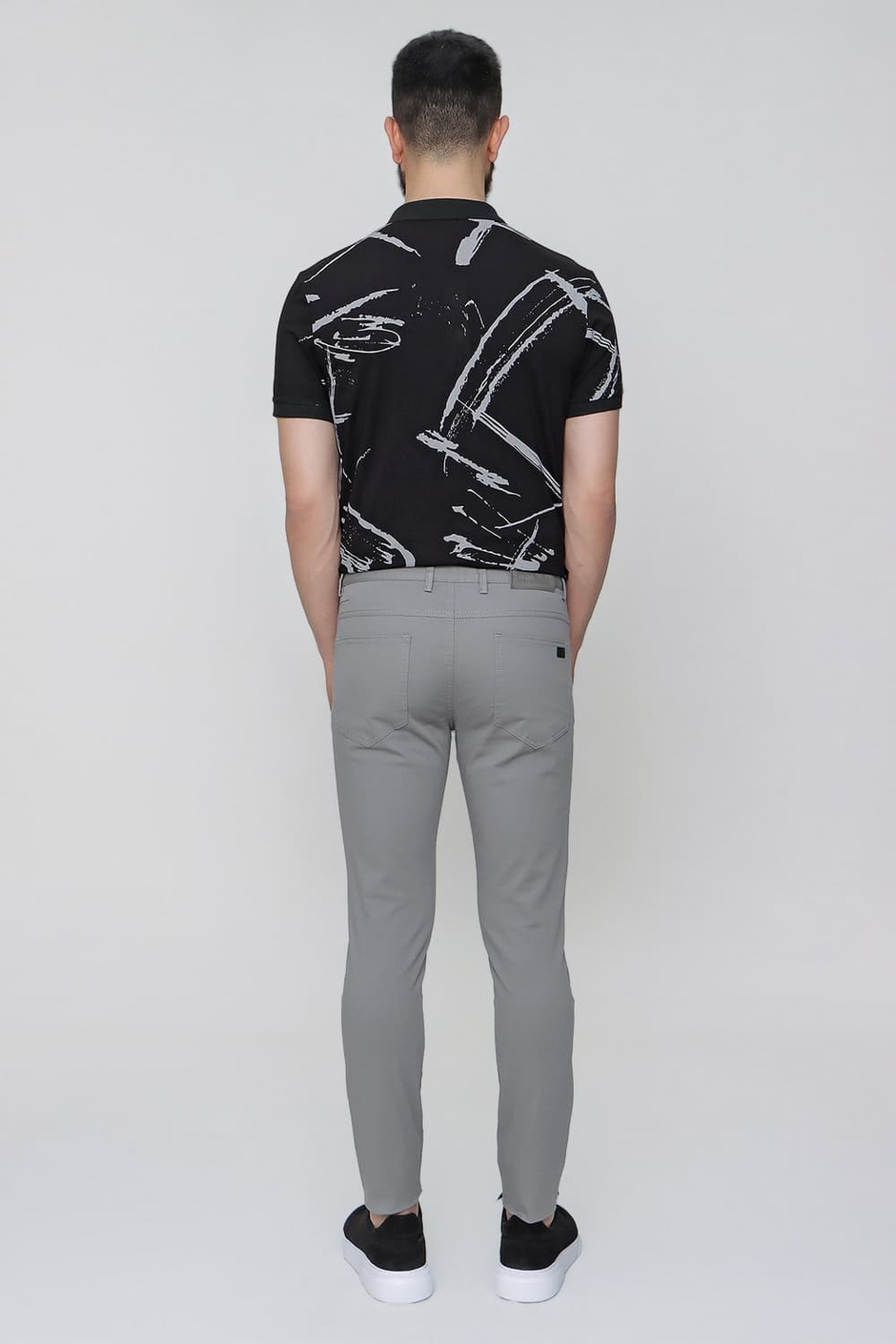 Slim Fit Beş Cep Esnek Pamuklu Füme Kanvas Pantolon P 1087