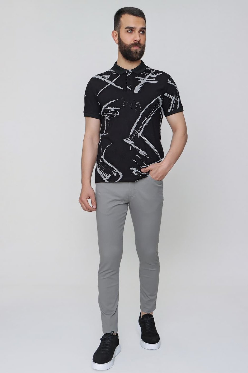 Slim Fit Beş Cep Esnek Pamuklu Füme Kanvas Pantolon P 1087