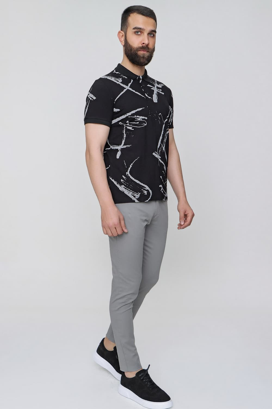 Slim Fit Beş Cep Esnek Pamuklu Füme Kanvas Pantolon P 1087