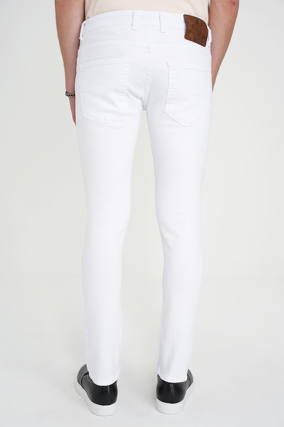 Slim Fit Beş Cep Likralı Beyaz Jean Kot Pantolon Denim 134