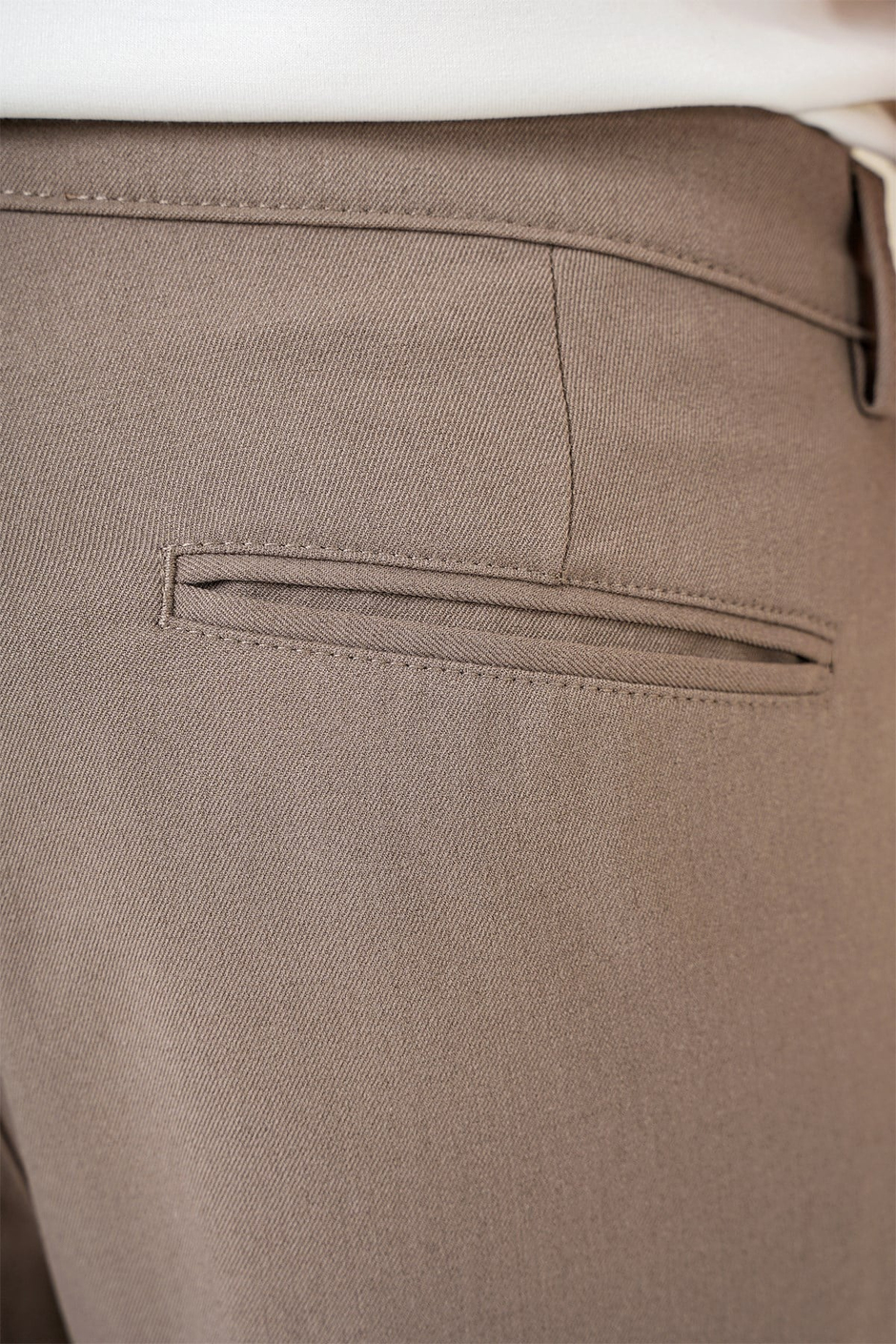 Slim Fit Çift Pileli Yan Cep Esnek Pamuk Bej Pantolon P 1164