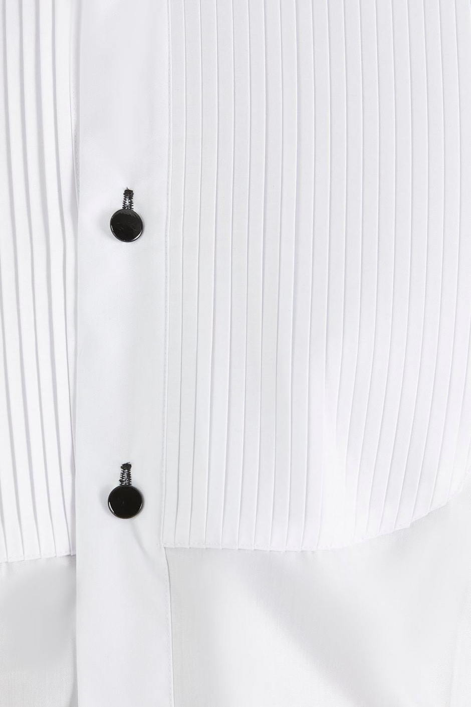 Slim Fit Duble Manşet Önü Piliseli Ata Yaka Beyaz Damatlık Smokin Gömlek  Gk 361