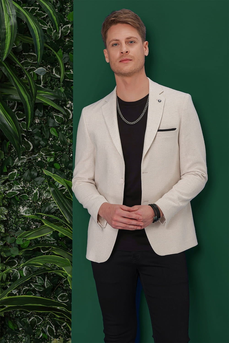 Slim Fit Mono Yaka Esnek Pamuklu Blazer Ceket C 635