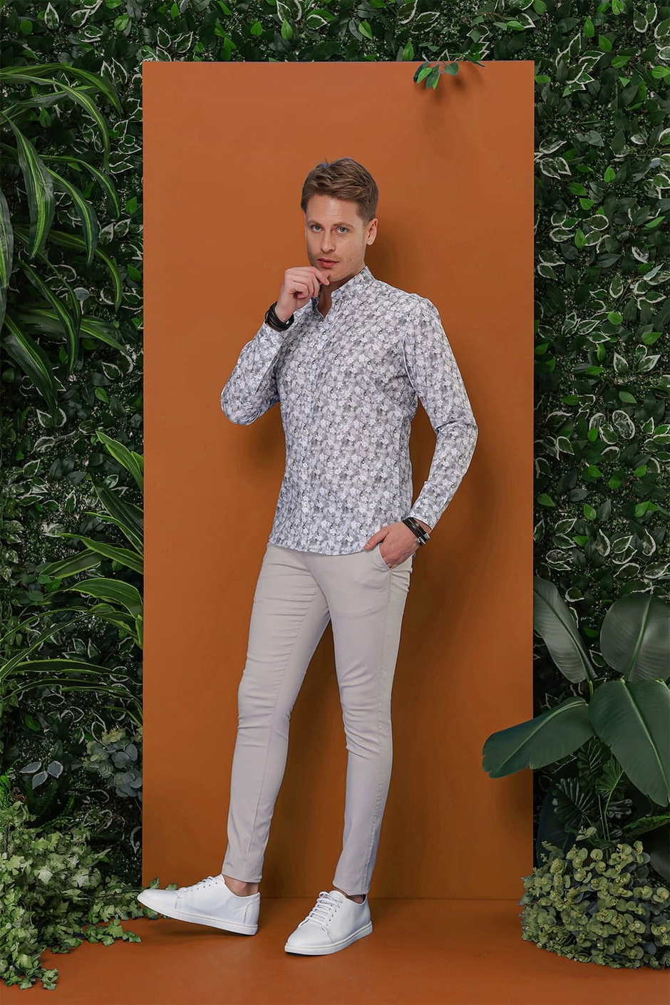 Slim Fit Pilesiz Yan Cepli Esnek %97 Pamuk Taş Chino Pantolon P 1112