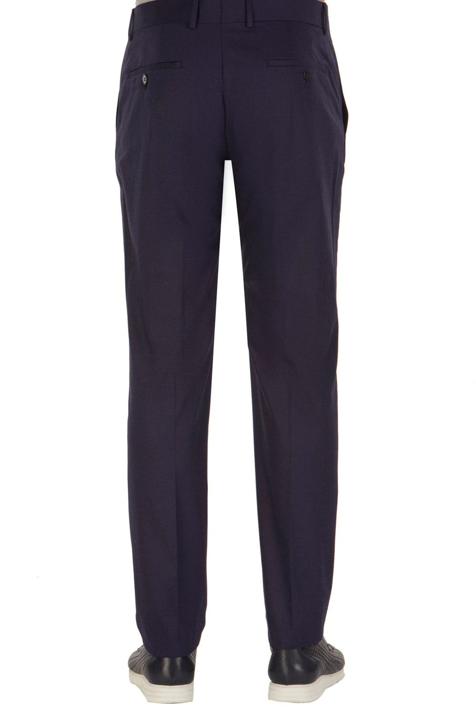 Slim Fit Pilesiz Yan Cepli Esnek Yünlü Lacivert Kumaş Pantolon P 1015
