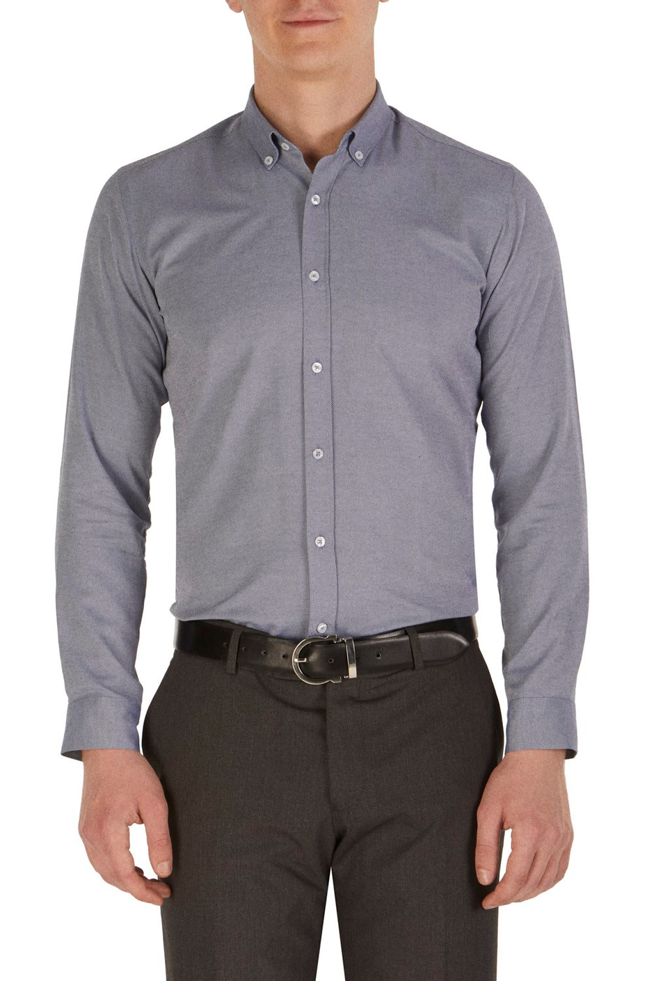Slim Fit Pilesiz Yan Cepli Esnek Yünlü Gri Kumaş Pantolon P 1015