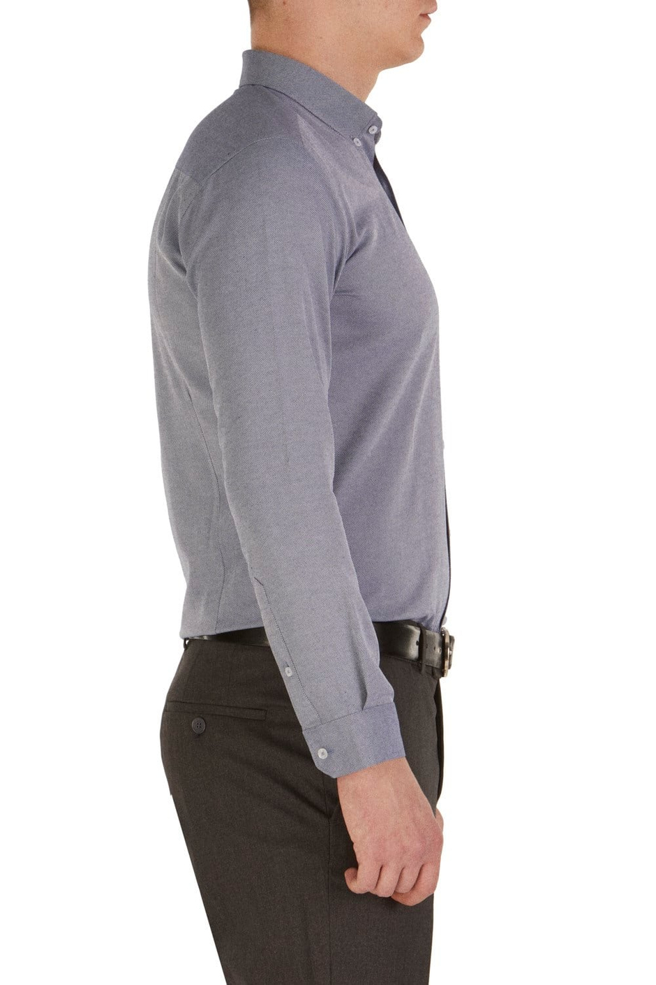 Slim Fit Pilesiz Yan Cepli Esnek Yünlü Gri Kumaş Pantolon P 1015