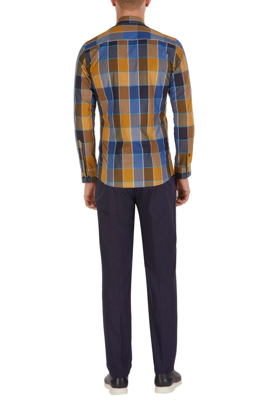 Slim Fit Pilesiz Yan Cepli Esnek Yünlü Lacivert Kumaş Pantolon P 1015