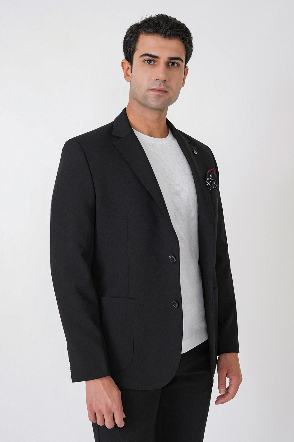 Slim Fit Torba Cep Esnek Pamuklu Siyah Ceket C 754