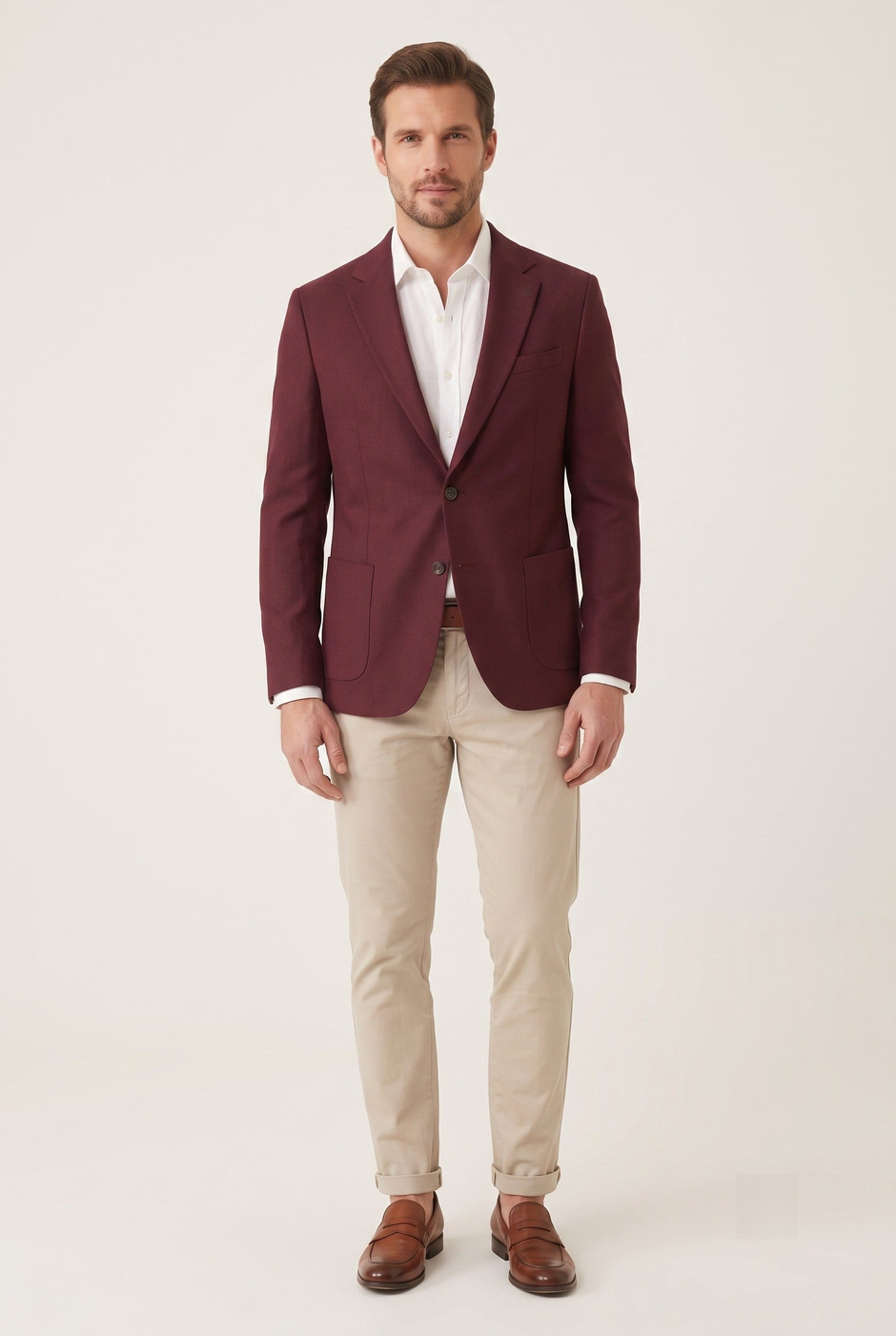 Slim Fit Torba Cepli Esnek Pamuk Bordo Ceket C 735