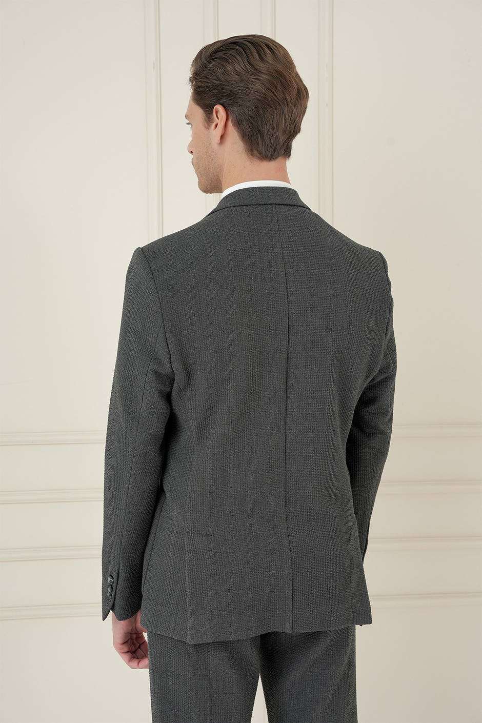 Slim Fit Torba Cepli Esnek Pamuklu Füme Ceket C 694