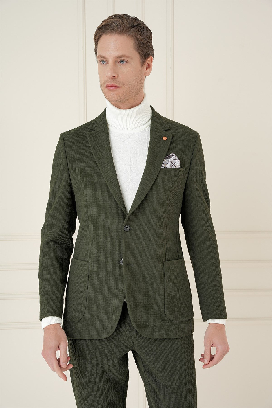 Slim Fit Torba Cepli Esnek Pamuklu Nefti Ceket C 694