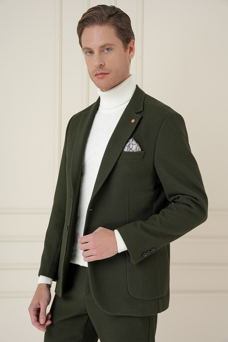 Slim Fit Torba Cepli Esnek Pamuklu Nefti Ceket C 694