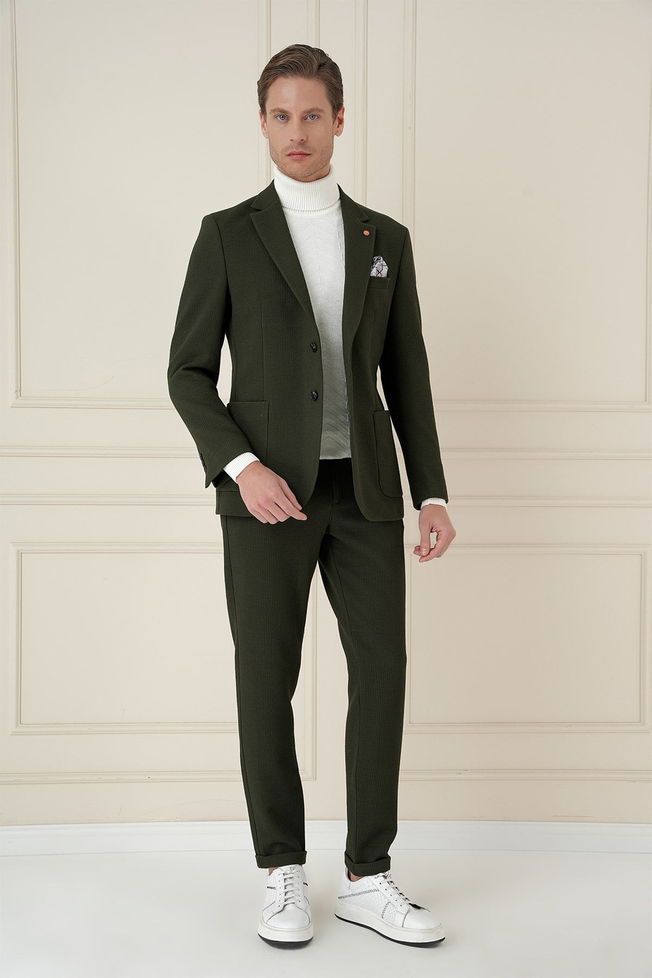 Slim Fit Torba Cepli Esnek Pamuklu Nefti Ceket C 694