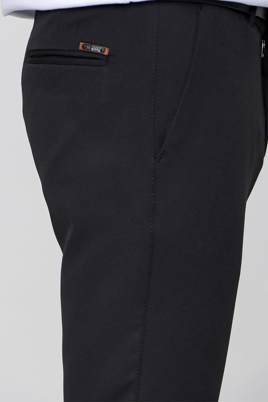 Slim Fit Yan Cep Esnek Pamuklu Casual Siyah Pantolon P 1088