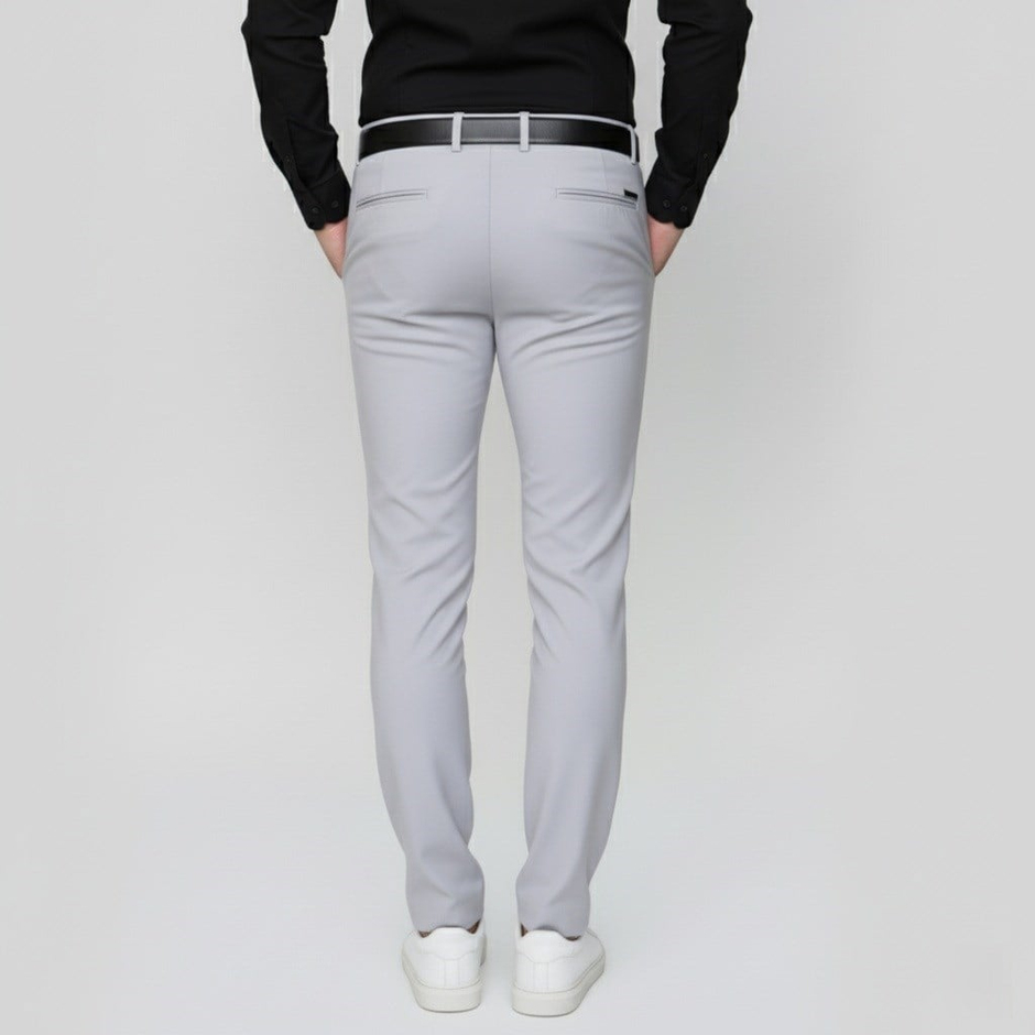 Slim Fit Yan Cep Esnek Pamuklu Gri Chino Pantolon P 1088