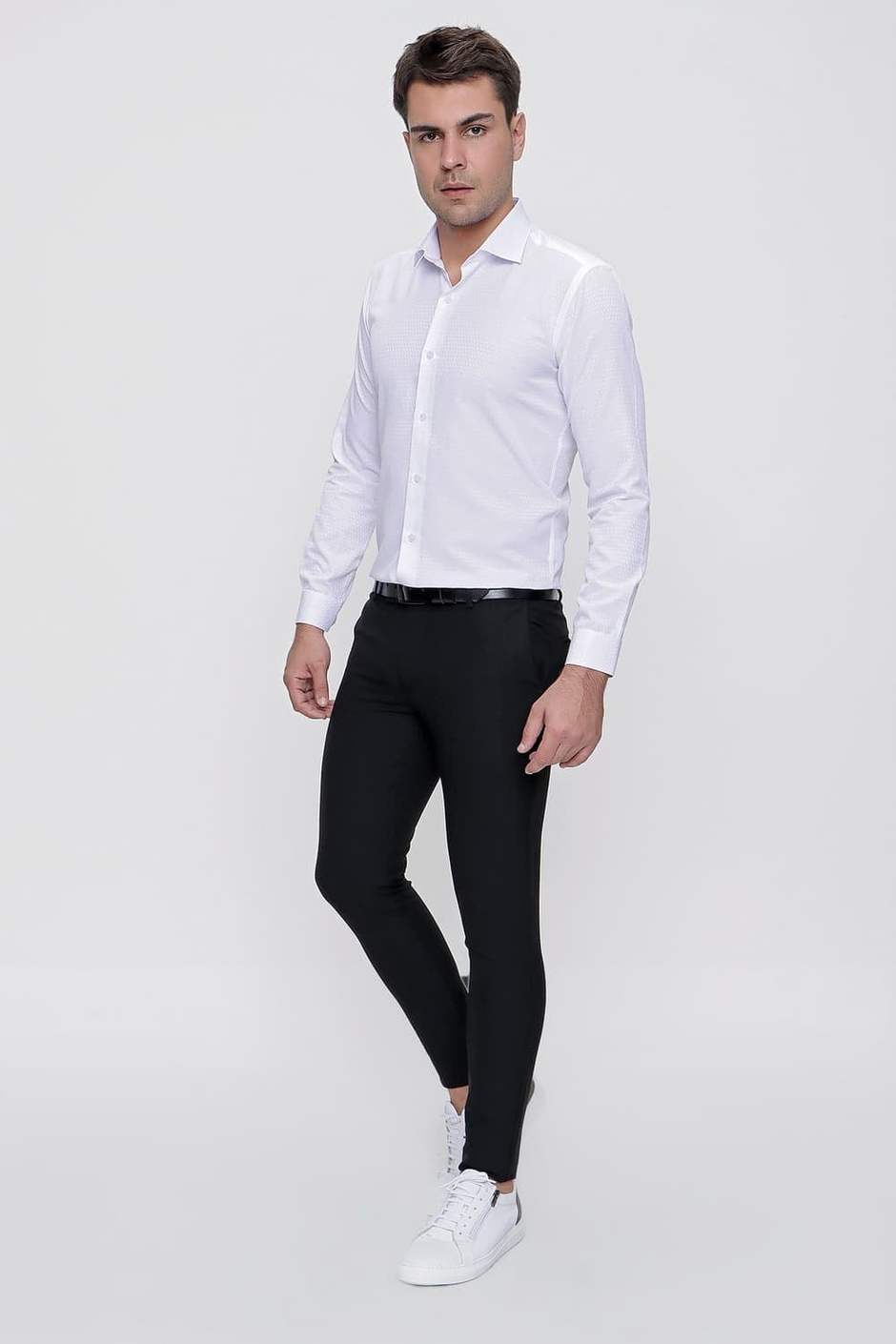 Slim Fit Yan Cep Esnek Pamuklu Dokulu Siyah Pantolon P 1086