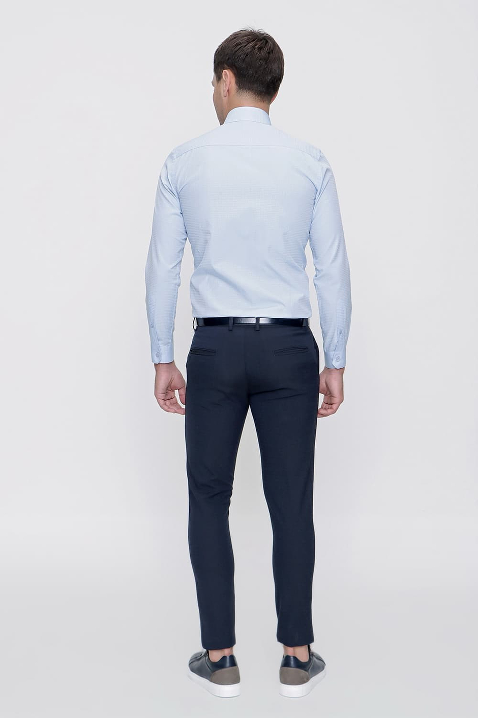 Slim Fit Yan Cep Esnek Pamuklu Dokulu Lacivert Pantolon P 1086