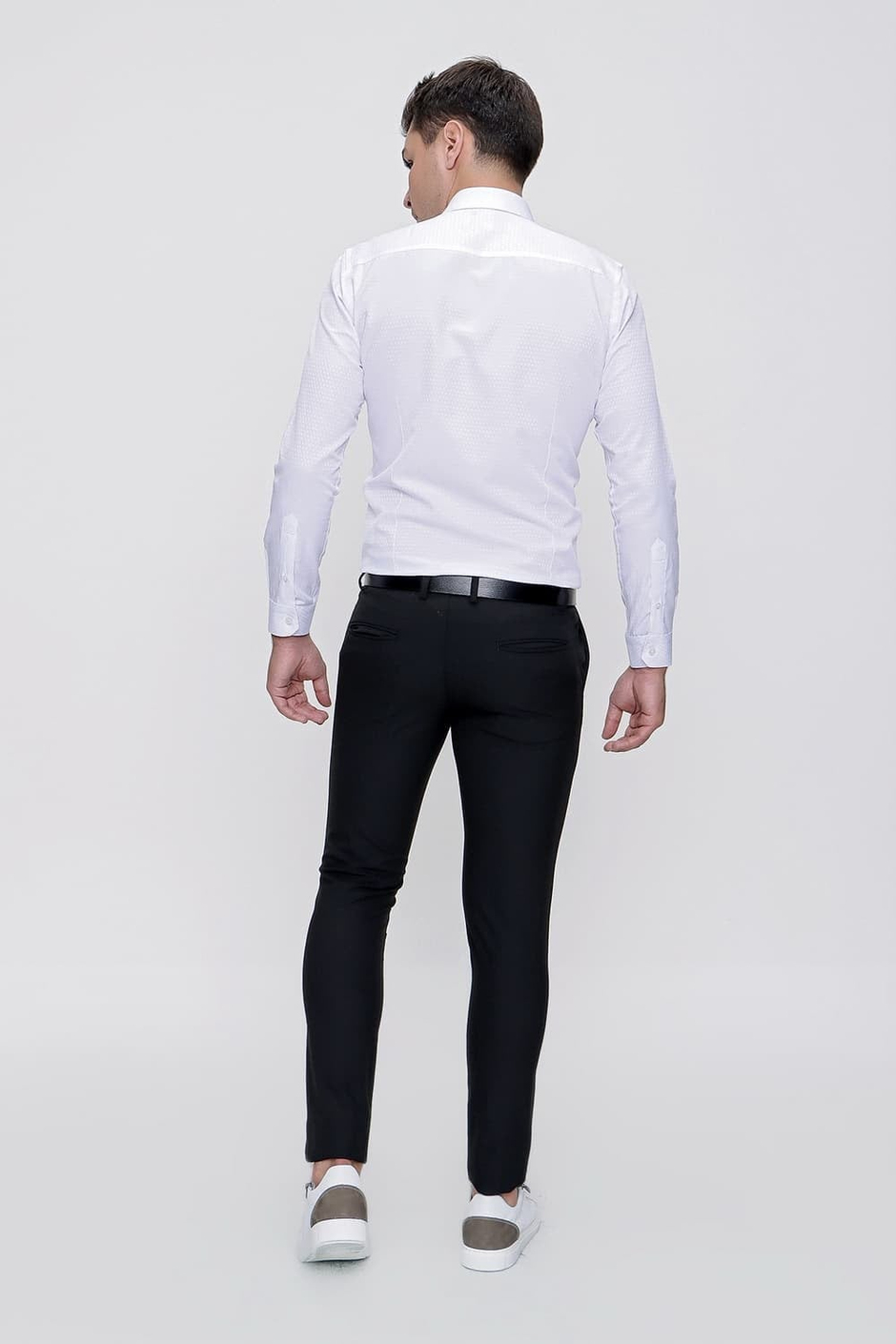 Slim Fit Yan Cep Esnek Pamuklu Dokulu Siyah Pantolon P 1086