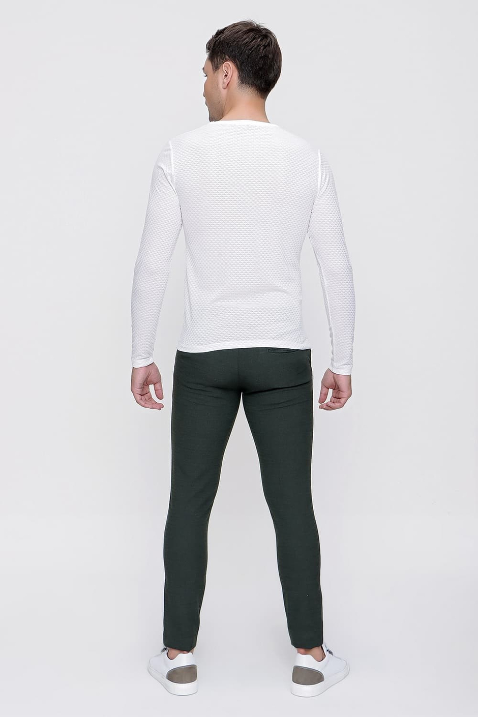 Slim Fit Yan Cep Esnek Pamuklu Dokulu Yeşil Pantolon P 1086