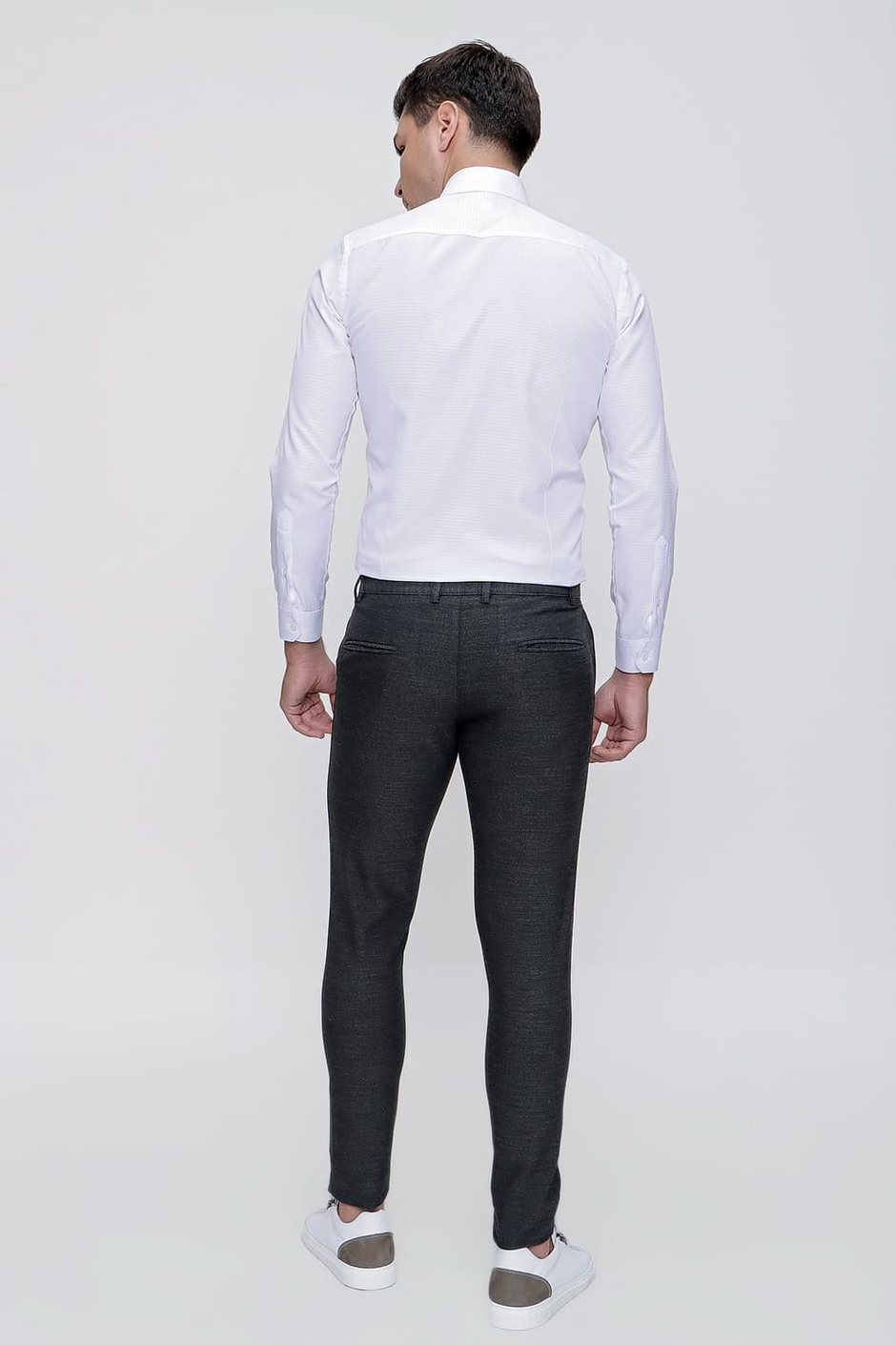 Slim Fit Yan Cep Esnek Pamuklu Dokulu Antrasit Pantolon P 1086