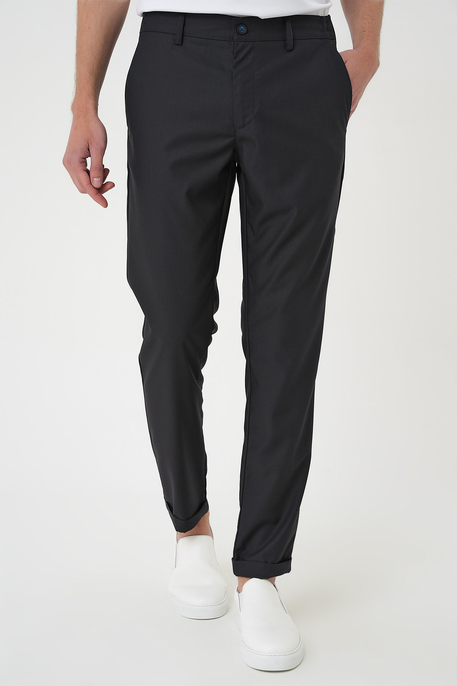 Slim Fit Yan Cep Pamuklu Duble Paça Füme Jogger Pantolon P 1165