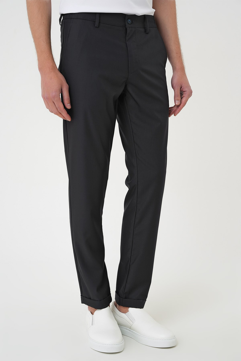 Slim Fit Yan Cep Pamuklu Duble Paça Füme Jogger Pantolon P 1165