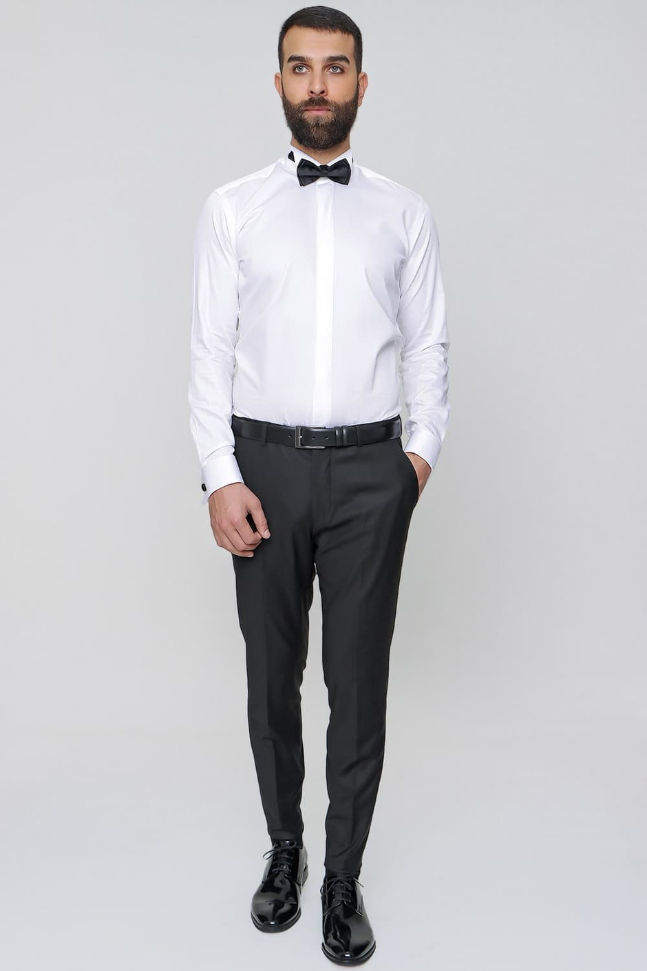 Slim Fit Yan Cep Yünlü Düz Siyah Kumaş Pantolon P 2020