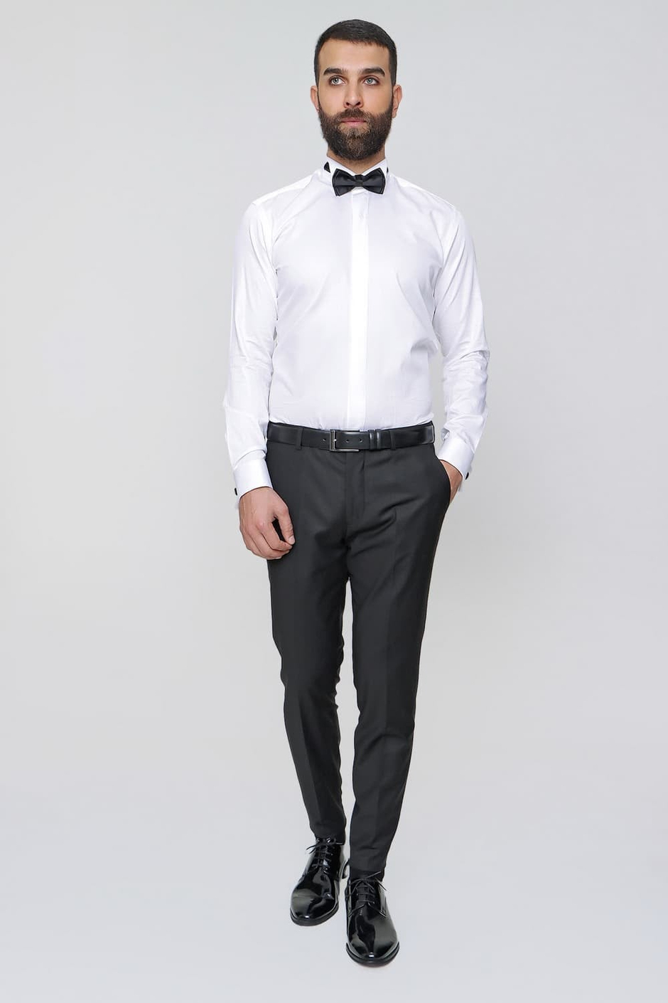 Slim Fit Yan Cep Yünlü Düz Siyah Kumaş Pantolon P 2020