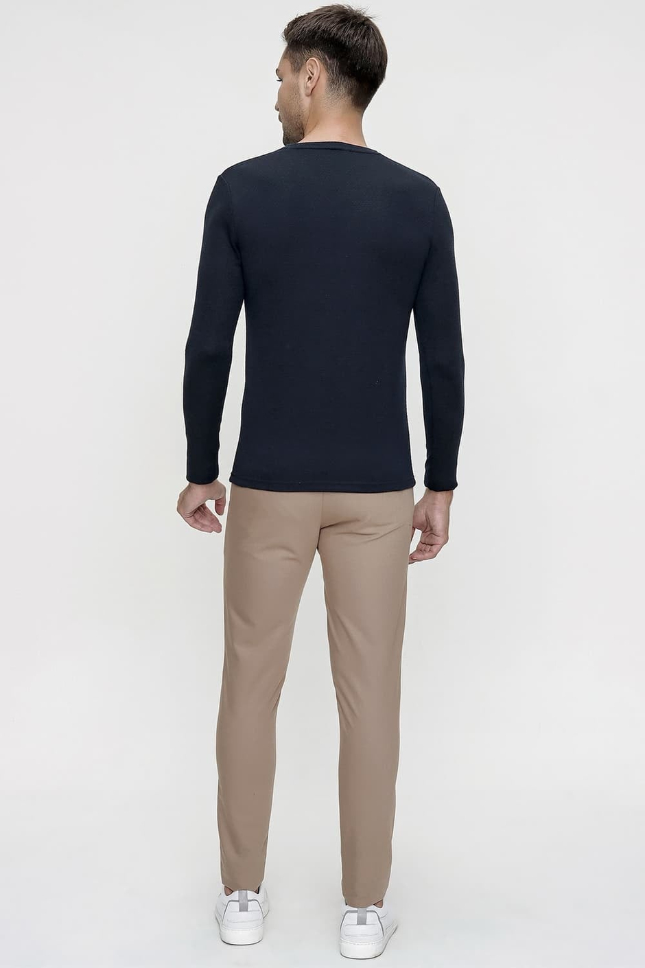 Slim Fit Yan Cepli Esnek Pamuklu Vizon Chino Pantolon P 1077