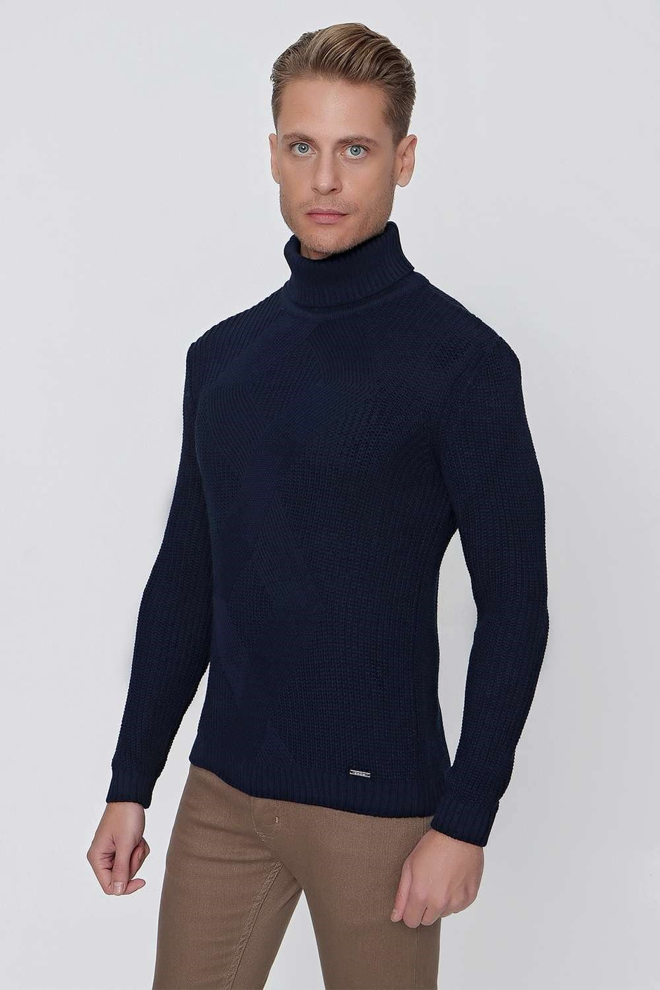 TR 850 Slim Fit Lacivert Klasik Triko