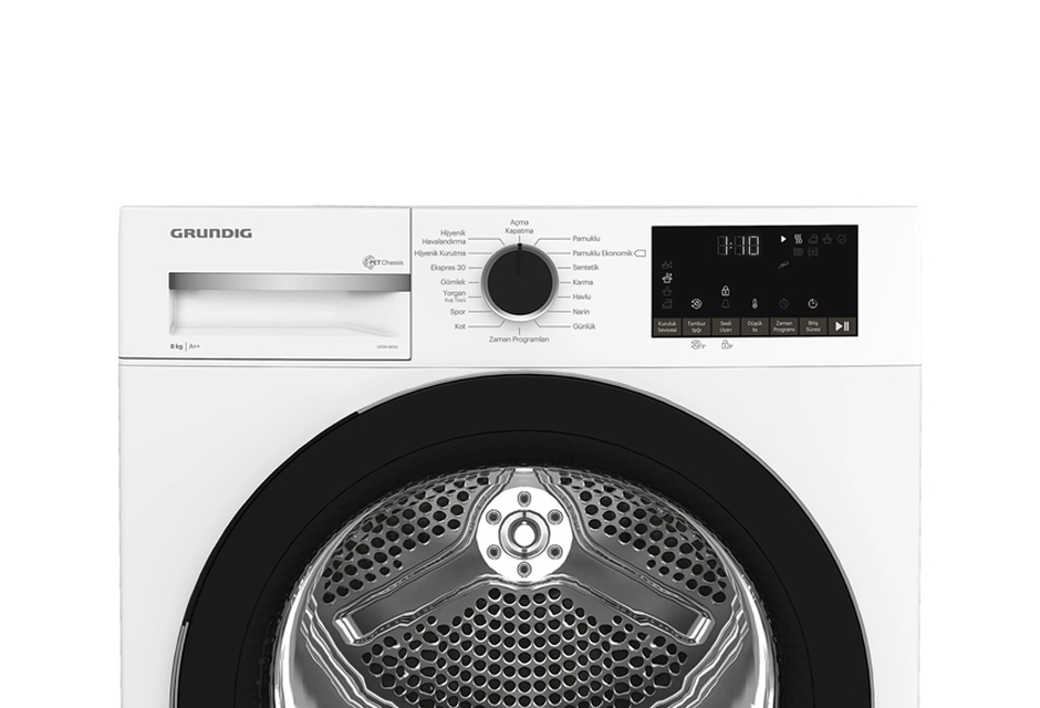 Grundig Gpdh 8634 8 Kg Beyaz Çamaşır Kurutma Makinesi (D)