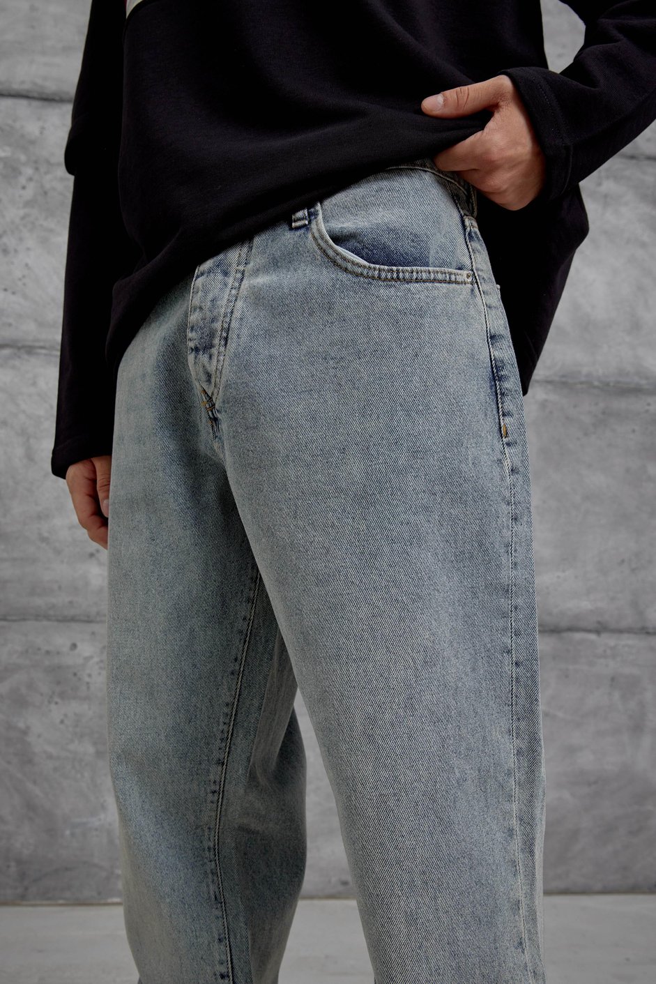 16369-3 Baggy Taşlamalı Jean