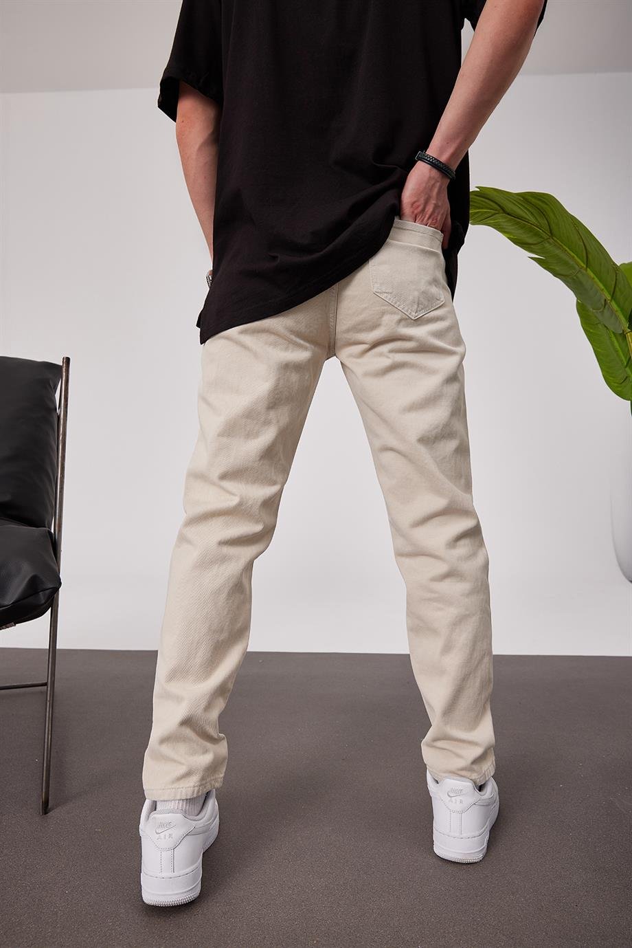5101 Slim Krem Pantolon