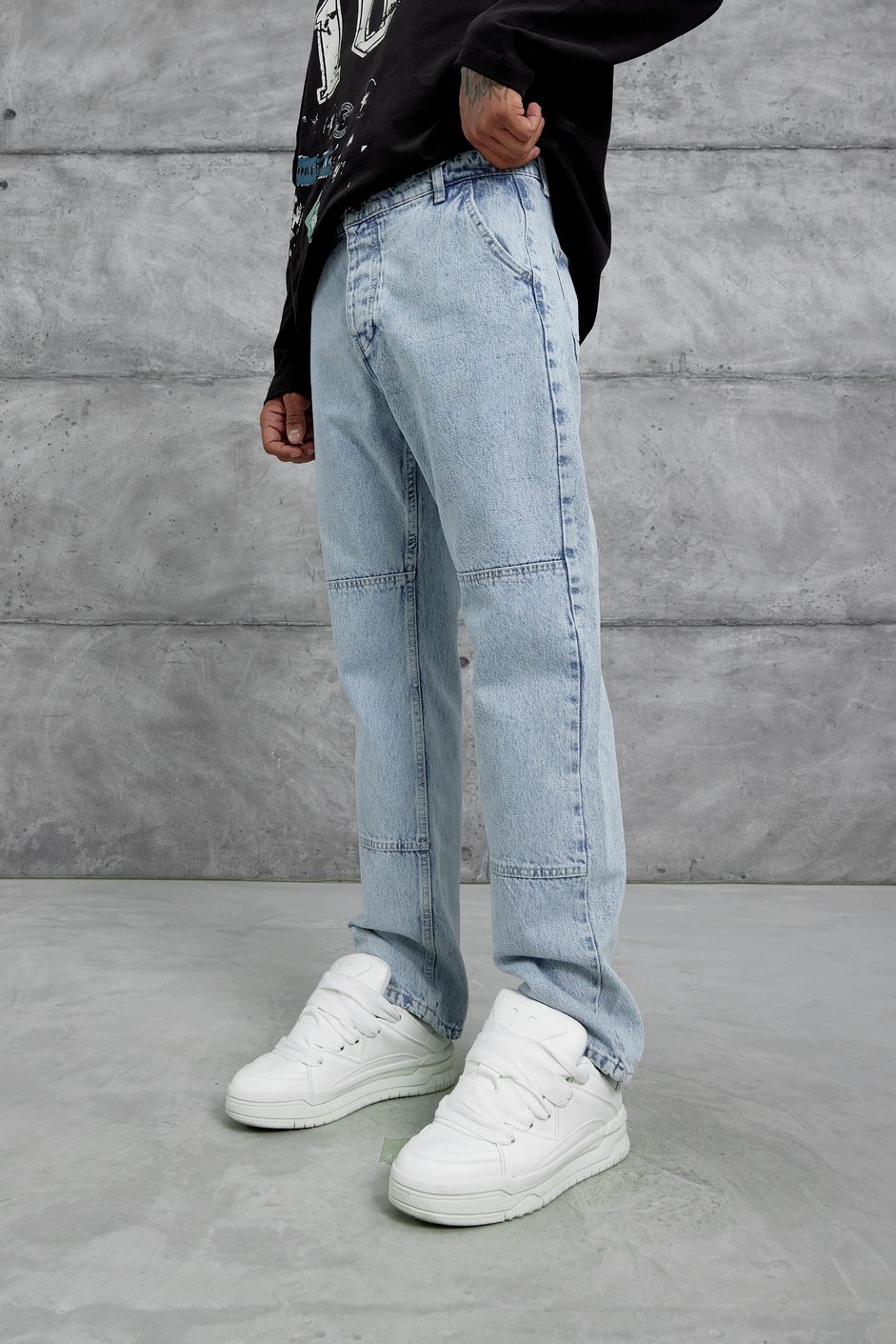 Açık Mavi Mb Cep Detaylı  Baggy Jean