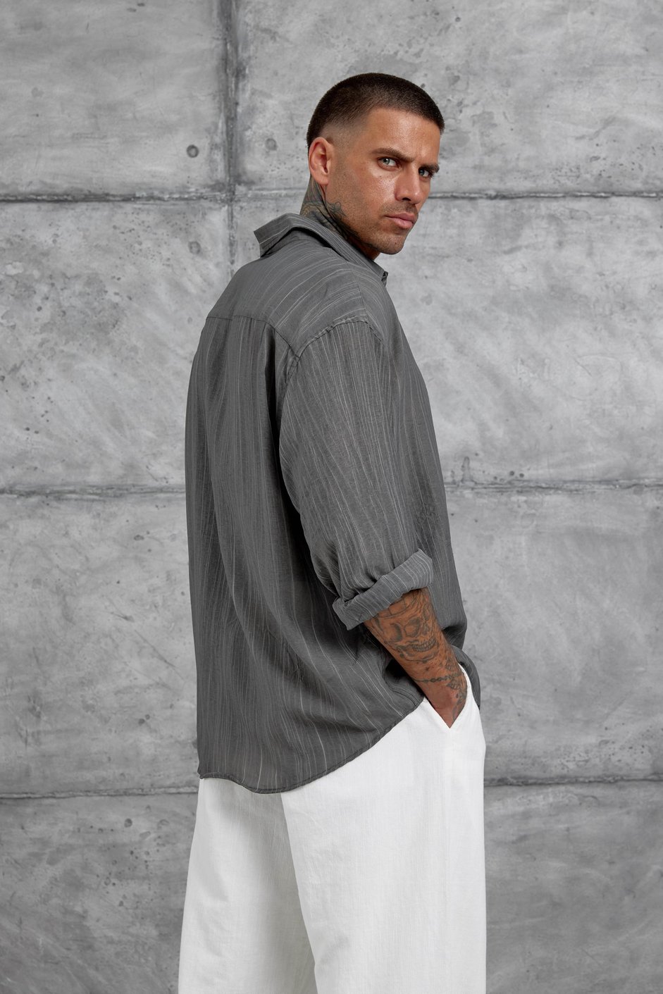 Antrasit Sülfür Çilek Model Oversize Gömlek