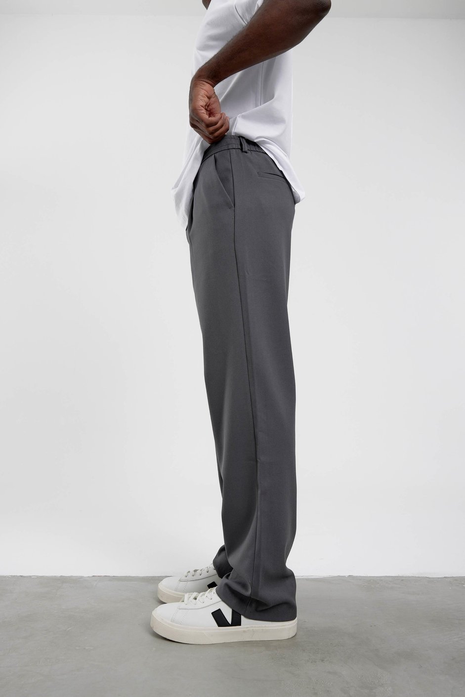 Antrasit YP-PAN24066 Kumaş Baggy Pantolon