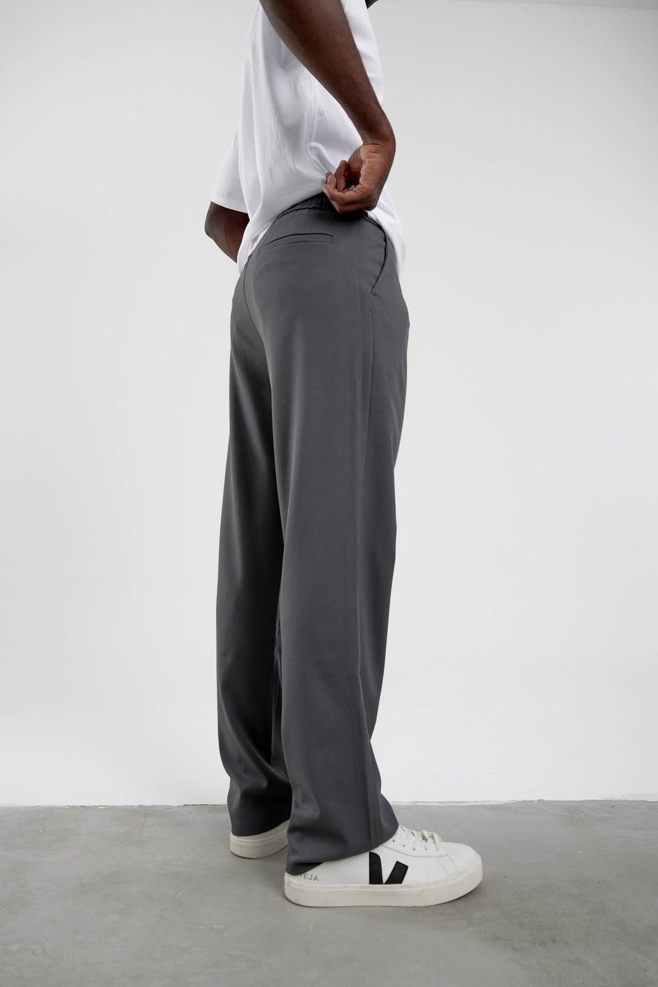 Antrasit YP-PAN24066 Kumaş Baggy Pantolon