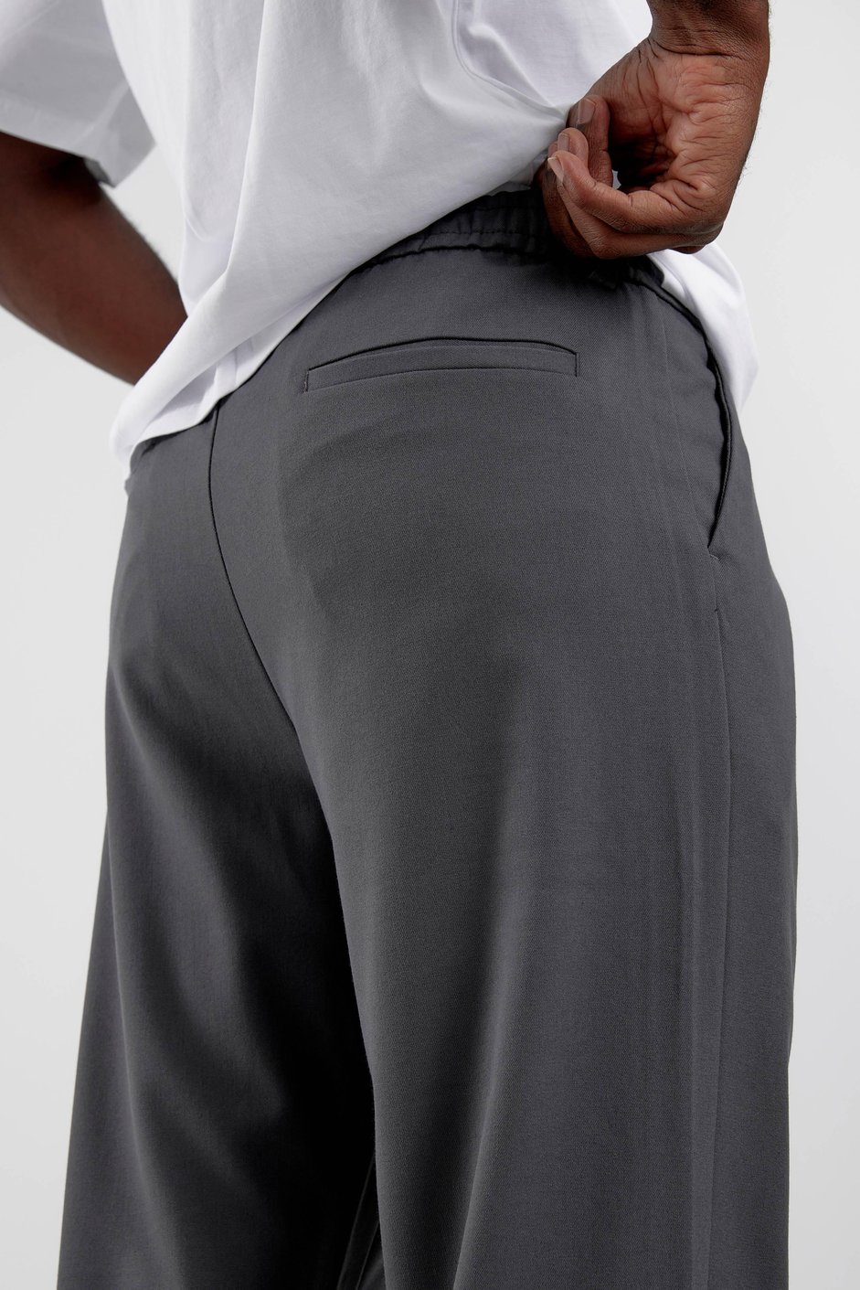 Antrasit YP-PAN24066 Kumaş Baggy Pantolon